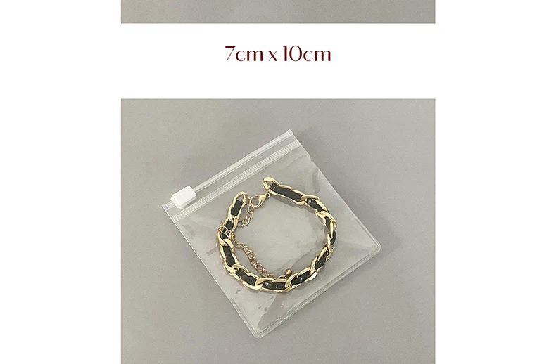 10/20 PCS Zipper Bag Jewelry Plastic PVC Transparent Bracelet Necklace Earrings Storage Gift Bag For Small Business Packaging