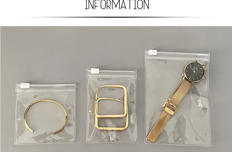 10/20 PCS Zipper Bag Jewelry Plastic PVC Transparent Bracelet Necklace Earrings Storage Gift Bag For Small Business Packaging