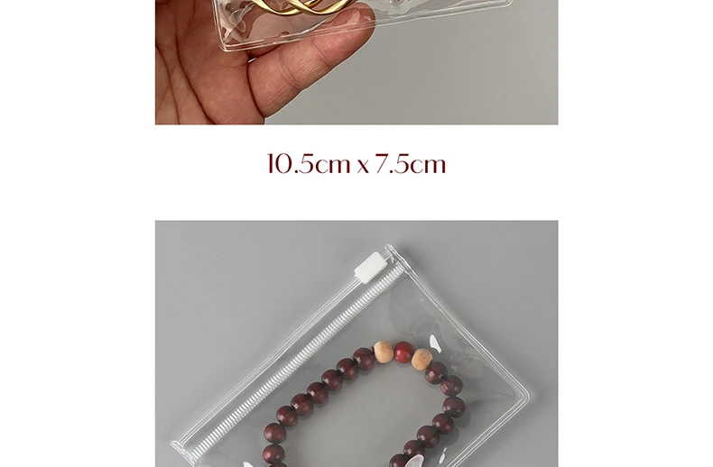 10/20 PCS Zipper Bag Jewelry Plastic PVC Transparent Bracelet Necklace Earrings Storage Gift Bag For Small Business Packaging