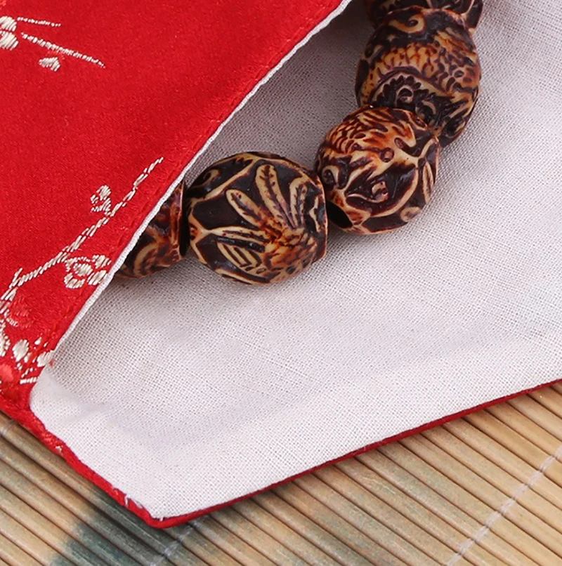 Chinese Brocad Jewelry Organizer Bag Bracelet Necklace Earrings Gift Storage Pouch Silk Embroidery Jewelry Packaging Bag
