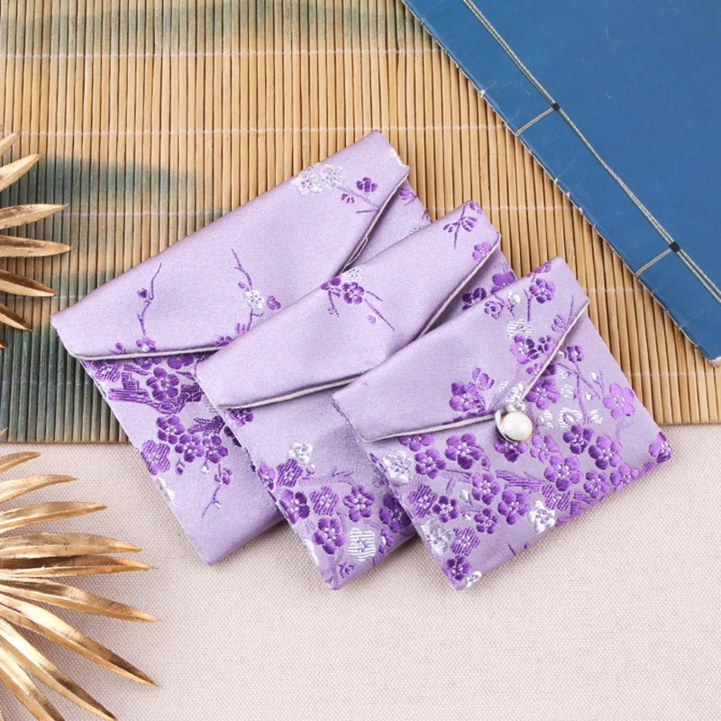 Chinese Brocad Jewelry Organizer Bag Bracelet Necklace Earrings Gift Storage Pouch Silk Embroidery Jewelry Packaging Bag