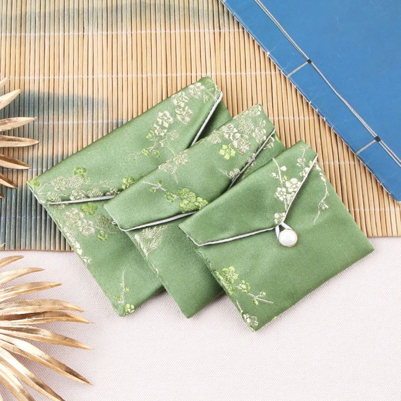 Chinese Brocad Jewelry Organizer Bag Bracelet Necklace Earrings Gift Storage Pouch Silk Embroidery Jewelry Packaging Bag