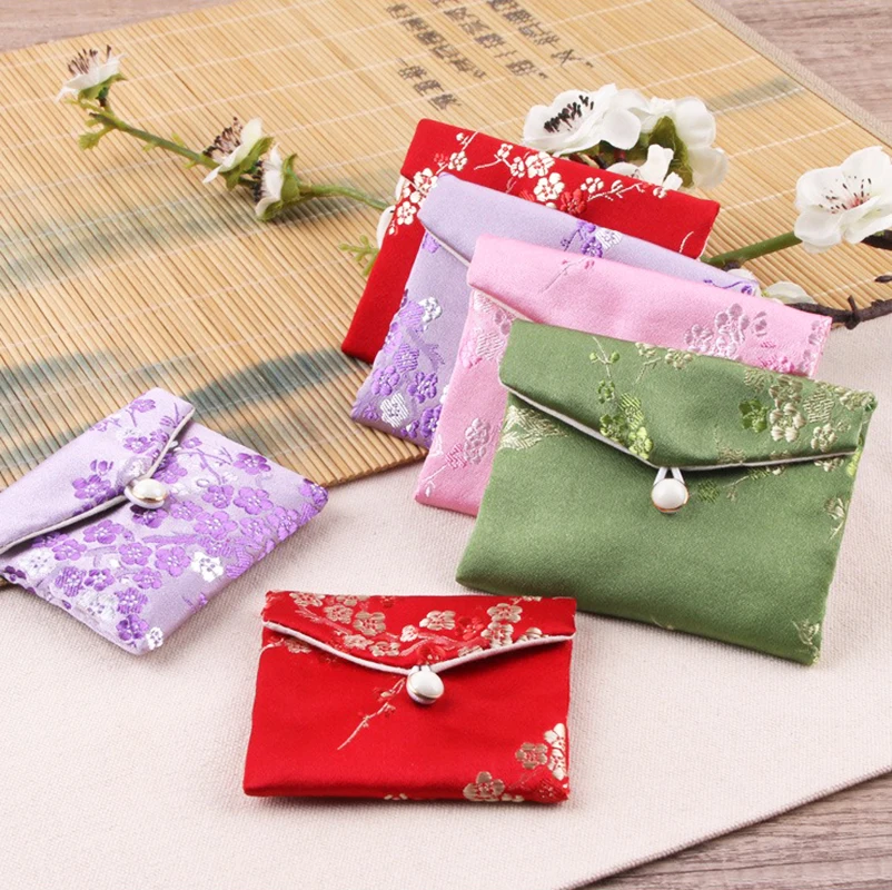 Chinese Brocad Jewelry Organizer Bag Bracelet Necklace Earrings Gift Storage Pouch Silk Embroidery Jewelry Packaging Bag