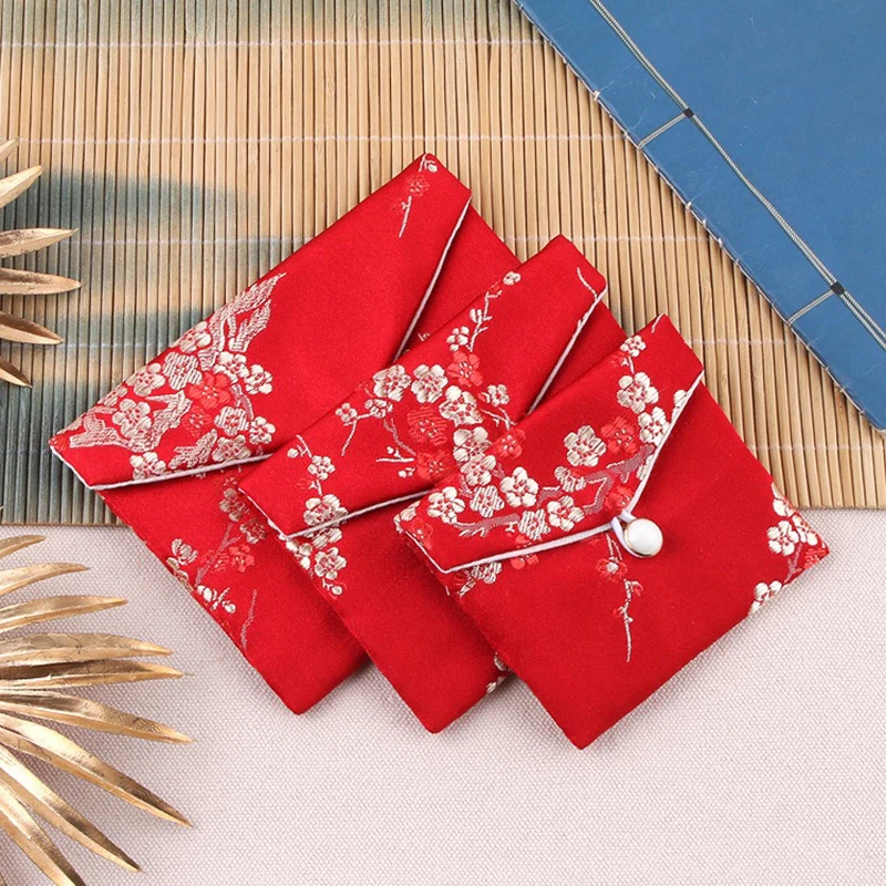 Chinese Brocad Jewelry Organizer Bag Bracelet Necklace Earrings Gift Storage Pouch Silk Embroidery Jewelry Packaging Bag