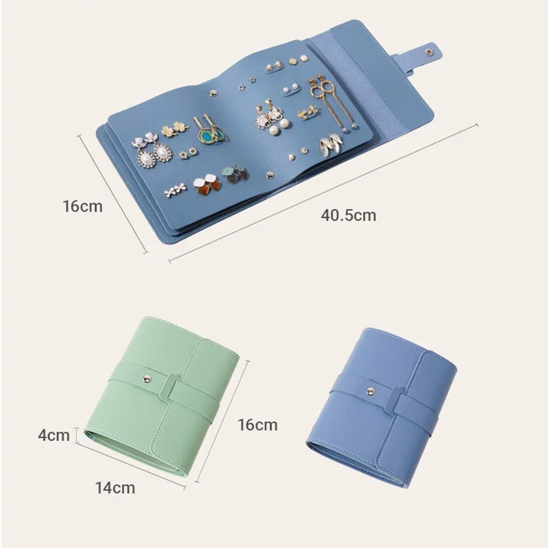 Creative Book Shape PU Leather Earrings Storage Bag Earrings Studs Eadrops Organizer Portable Jwelry Storage Bag Large Capacity