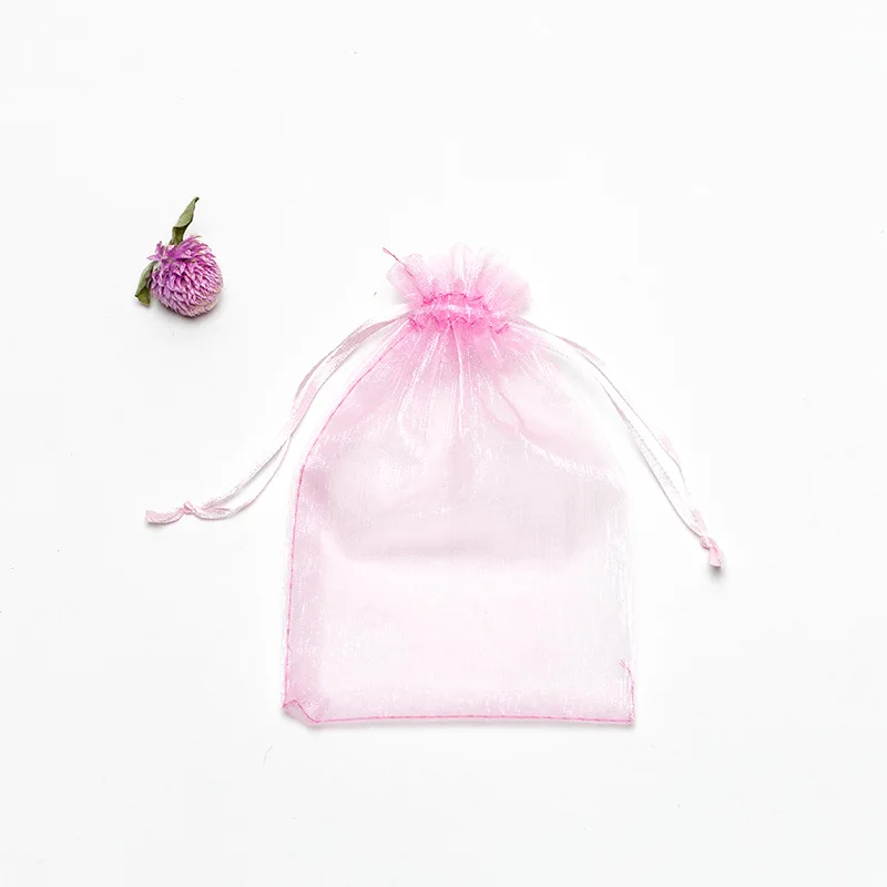 10-50pcs/lot Colorful Jewelry Packaging Bags 7*9 9*12 10*15 13*18cm Organza Bag Gift Storage Wedding Drawstring Bag Wholesale