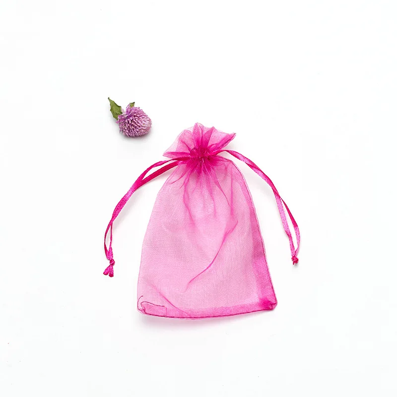 10-50pcs/lot Colorful Jewelry Packaging Bags 7*9 9*12 10*15 13*18cm Organza Bag Gift Storage Wedding Drawstring Bag Wholesale