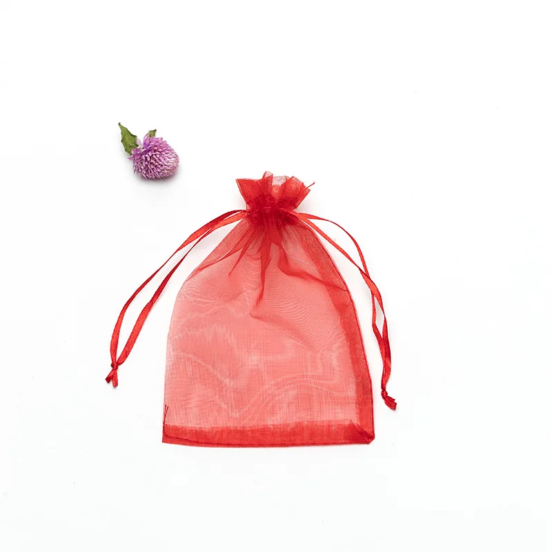 10-50pcs/lot Colorful Jewelry Packaging Bags 7*9 9*12 10*15 13*18cm Organza Bag Gift Storage Wedding Drawstring Bag Wholesale