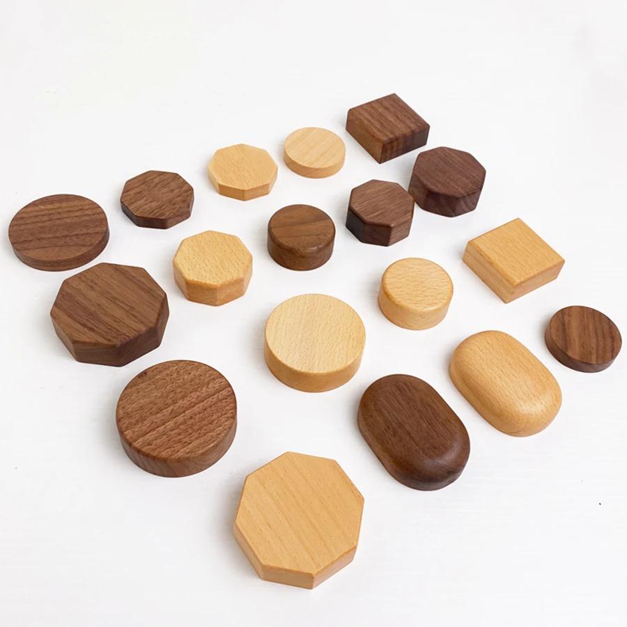 Wood Jewelry Display Stand Walnut Figure Doll Organizer, Handmade Mini Beech Figurines Blind Box Base Cosmetics Ring Holder
