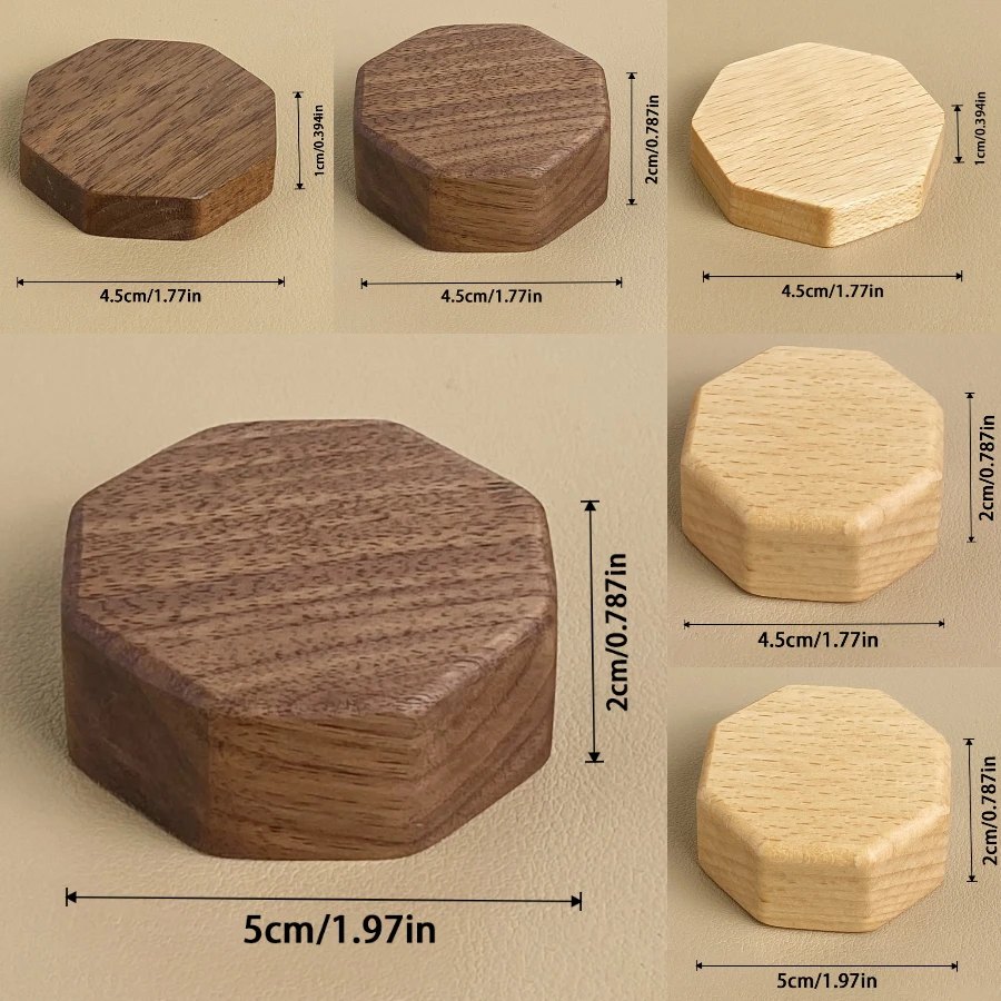 Wood Jewelry Display Stand Walnut Figure Doll Organizer, Handmade Mini Beech Figurines Blind Box Base Cosmetics Ring Holder