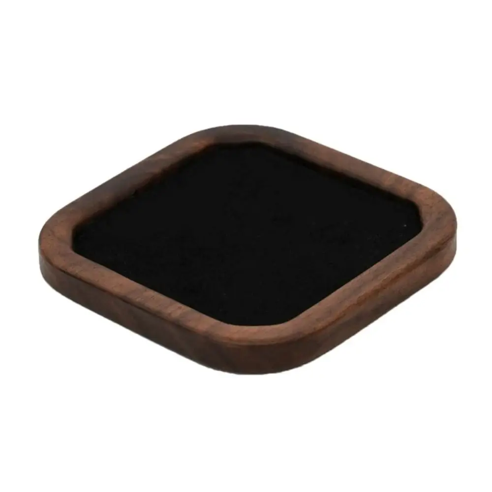 Simple Geometry Wood Rings Tray Exquisite Velvet Earrings Display Tray Jewlery Organizer Ear Studs Case Ring Earring Holder Home