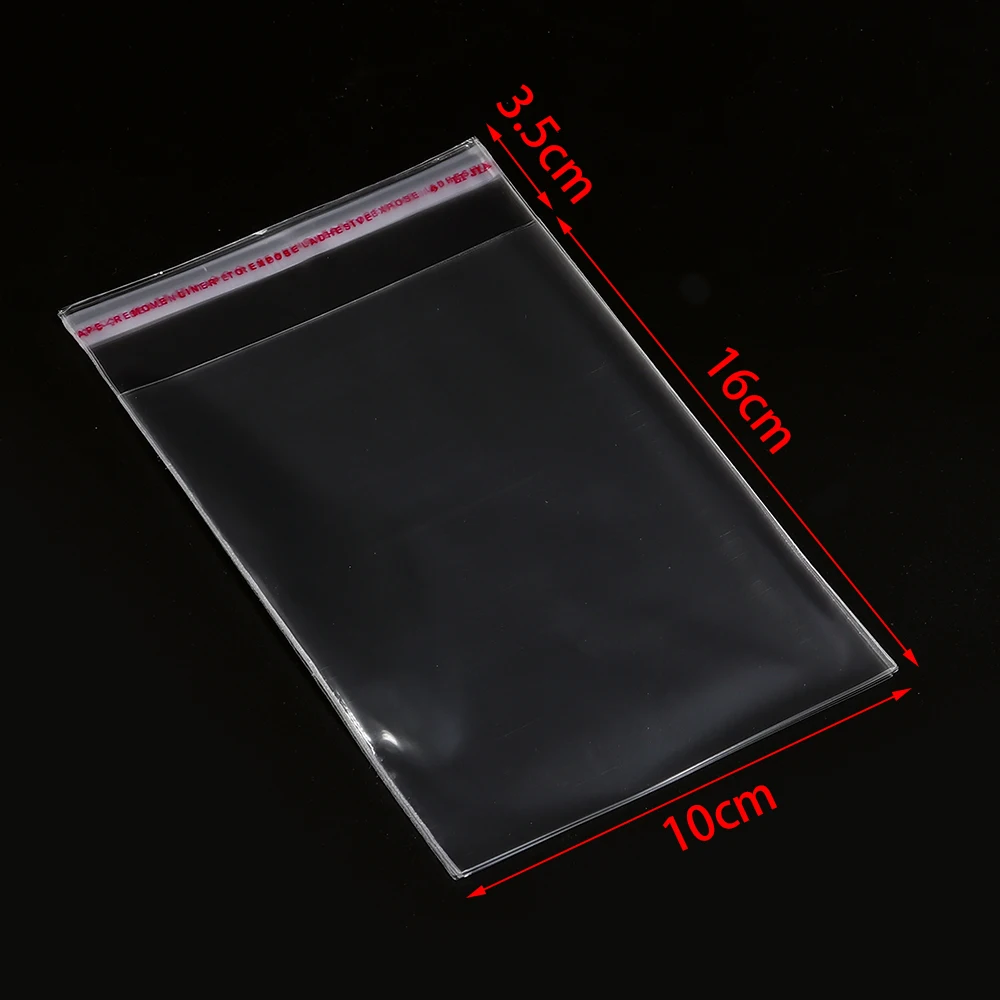 100pcs/lot Transparent Self Adhesive Bags Resealable Waterproof Gift Food Candy Packaging OPP Plastic Bag Storage Bag Wholesale