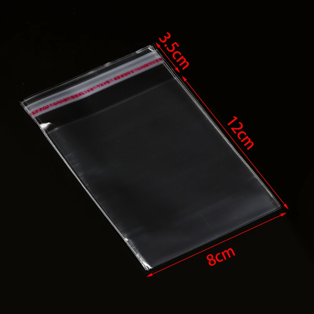 100pcs/lot Transparent Self Adhesive Bags Resealable Waterproof Gift Food Candy Packaging OPP Plastic Bag Storage Bag Wholesale