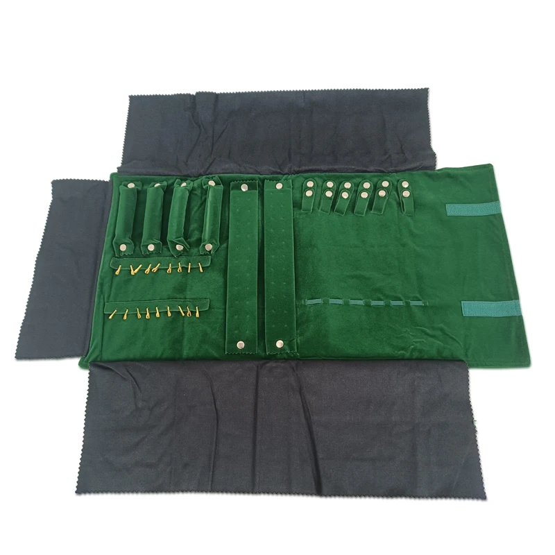 Travel Jewelry Organizer Portable Velvet Ring Earrings Pendant Necklace Holder Bracelet Carrying Storage Bag Foldable Roll Pouch