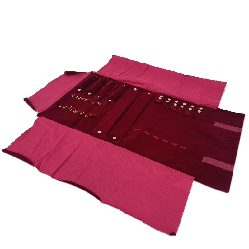Travel Jewelry Organizer Portable Velvet Ring Earrings Pendant Necklace Holder Bracelet Carrying Storage Bag Foldable Roll Pouch