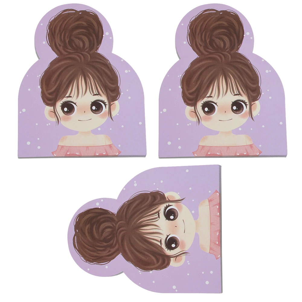 50pcs Hair Ties Hair Bands Hair Clips Display Cards Cute Girl Cartoon Children's Hair Accessories Cards Jewelry Packaging Card