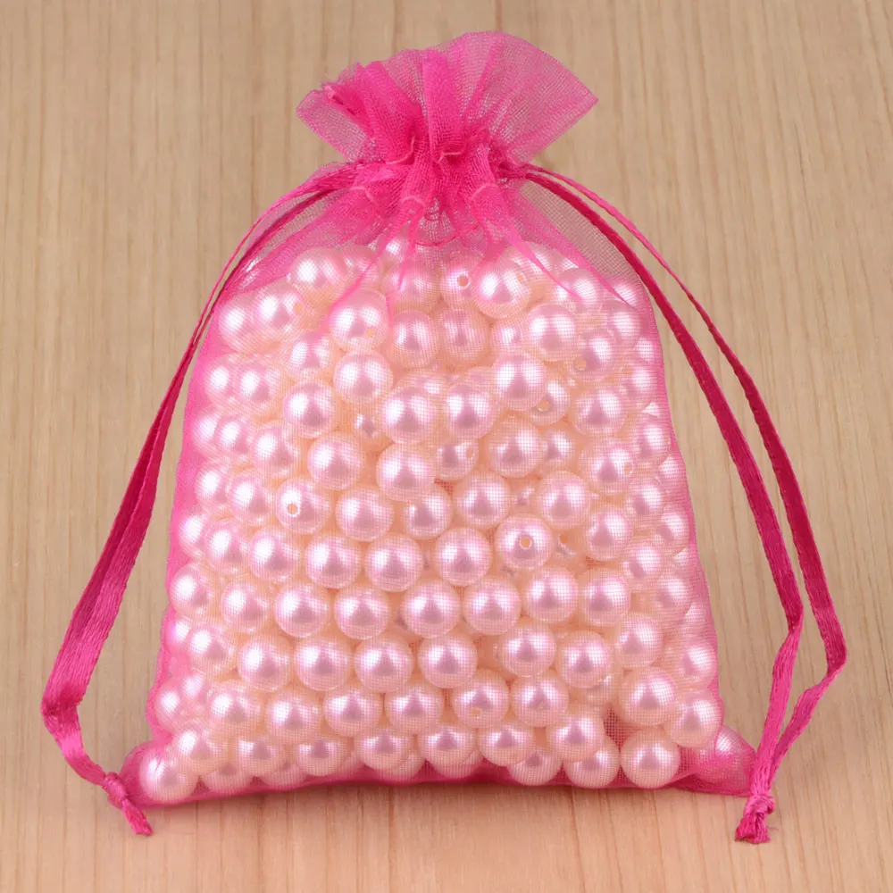 100pcs/lot 24 Colors Organza Jewelry Bags 7x9 9x12 10x15 13x18CM Drawstring Pouches For Wedding Candy Gift Bags Jewelry Packing