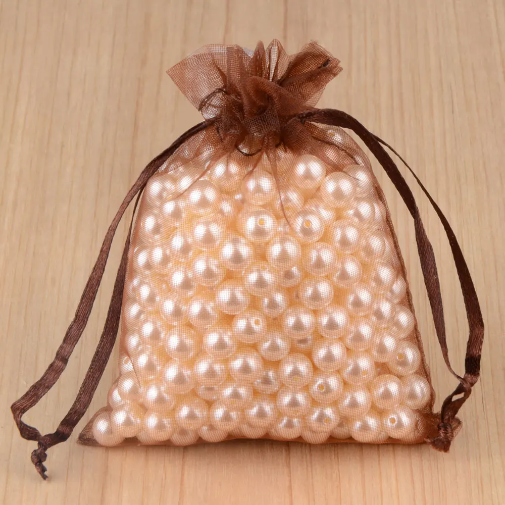 100pcs/lot 24 Colors Organza Jewelry Bags 7x9 9x12 10x15 13x18CM Drawstring Pouches For Wedding Candy Gift Bags Jewelry Packing