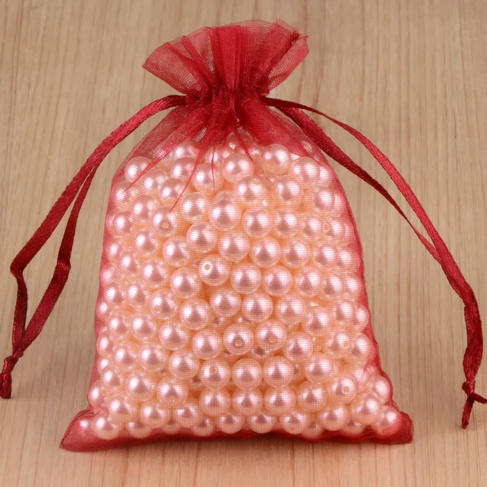 100pcs/lot 24 Colors Organza Jewelry Bags 7x9 9x12 10x15 13x18CM Drawstring Pouches For Wedding Candy Gift Bags Jewelry Packing