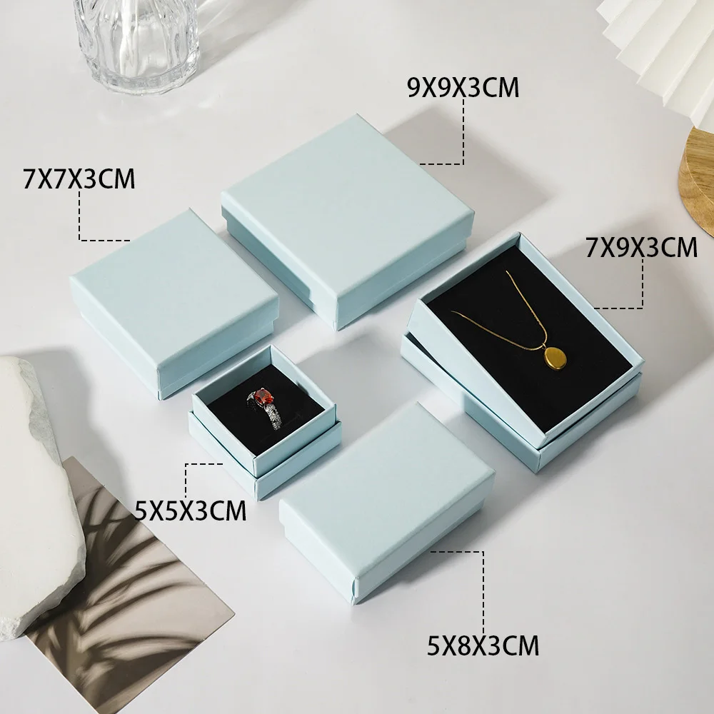 10Pcs Jewelry Paper Box 5x5cm 5x8cm 7x9cm 9x9cm Case Studs Rings Earrings Necklace Bracelet Bangle Pendant Brooch Gift Organizer