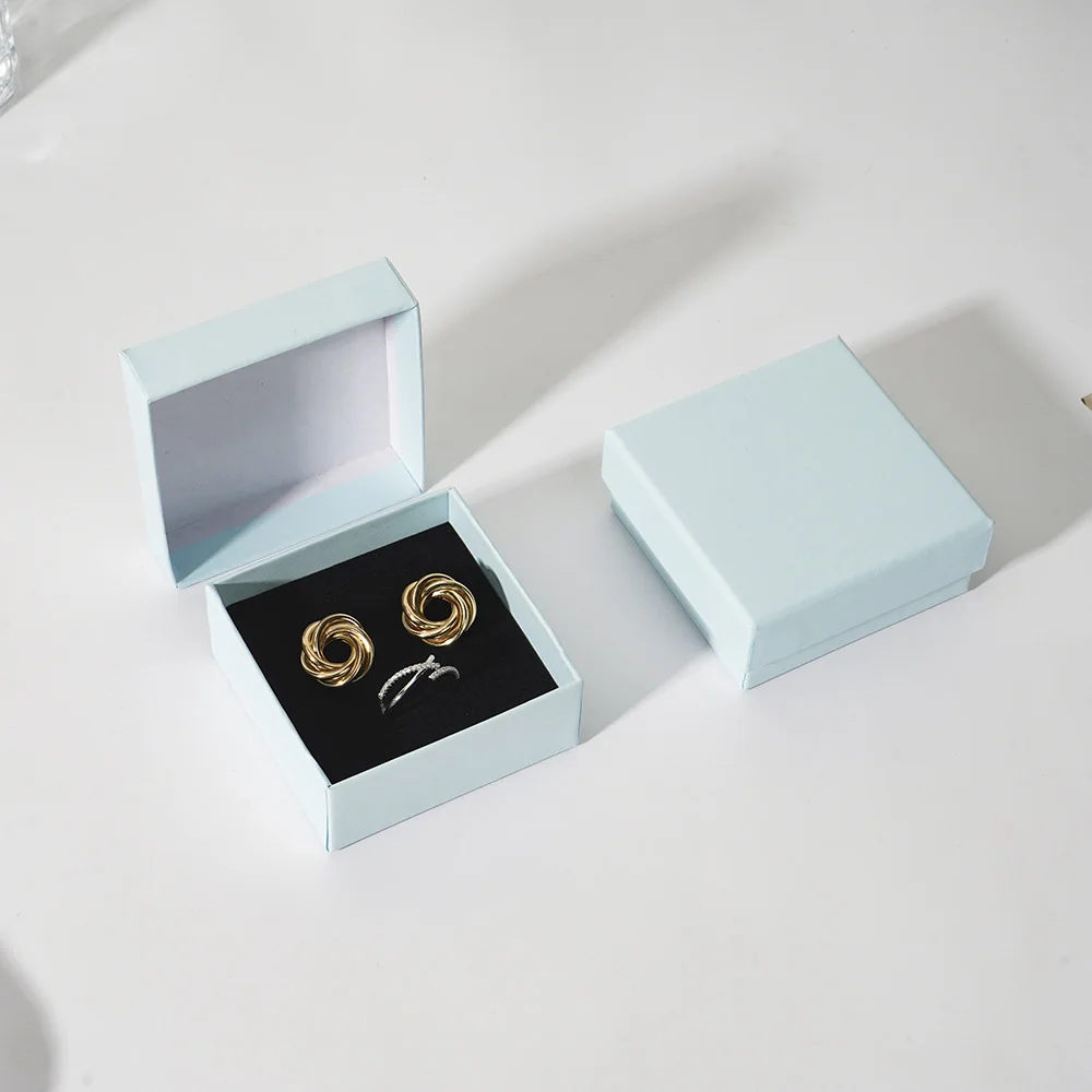 10Pcs Jewelry Paper Box 5x5cm 5x8cm 7x9cm 9x9cm Case Studs Rings Earrings Necklace Bracelet Bangle Pendant Brooch Gift Organizer