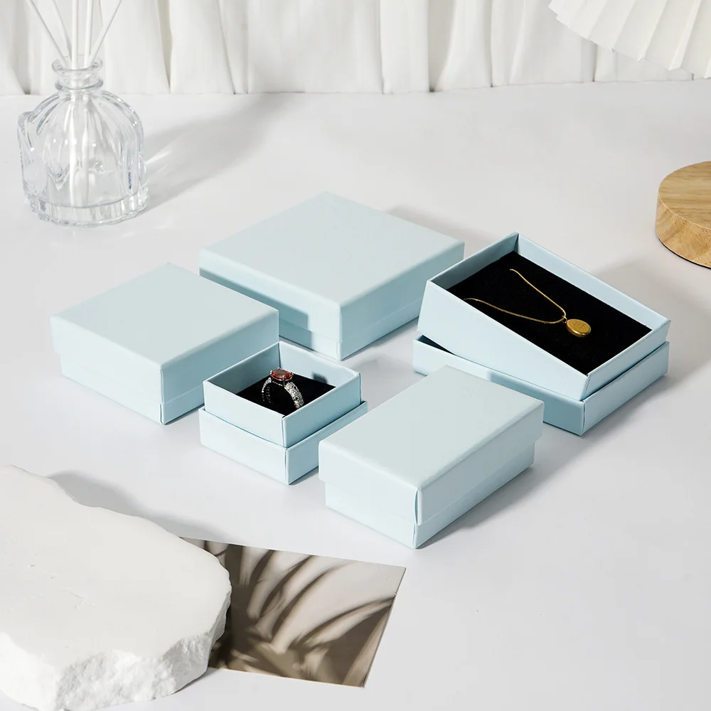 10Pcs Jewelry Paper Box 5x5cm 5x8cm 7x9cm 9x9cm Case Studs Rings Earrings Necklace Bracelet Bangle Pendant Brooch Gift Organizer
