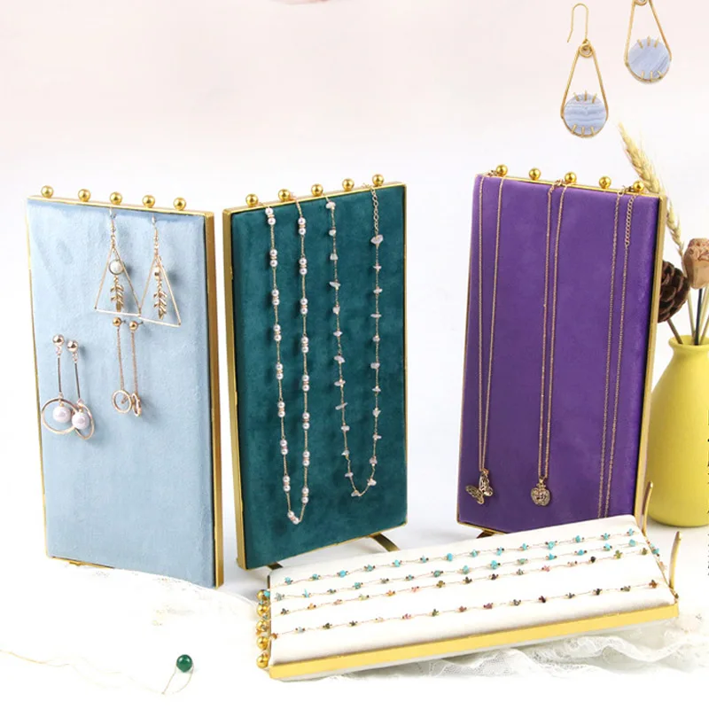 Screen S/L Options Necklace Pendants Jewelry Stand Organizer Silky Velvet Jewelry Display Mannequin Model Bust Show Exhibitor