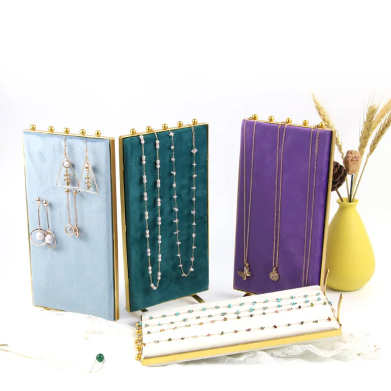 Screen S/L Options Necklace Pendants Jewelry Stand Organizer Silky Velvet Jewelry Display Mannequin Model Bust Show Exhibitor