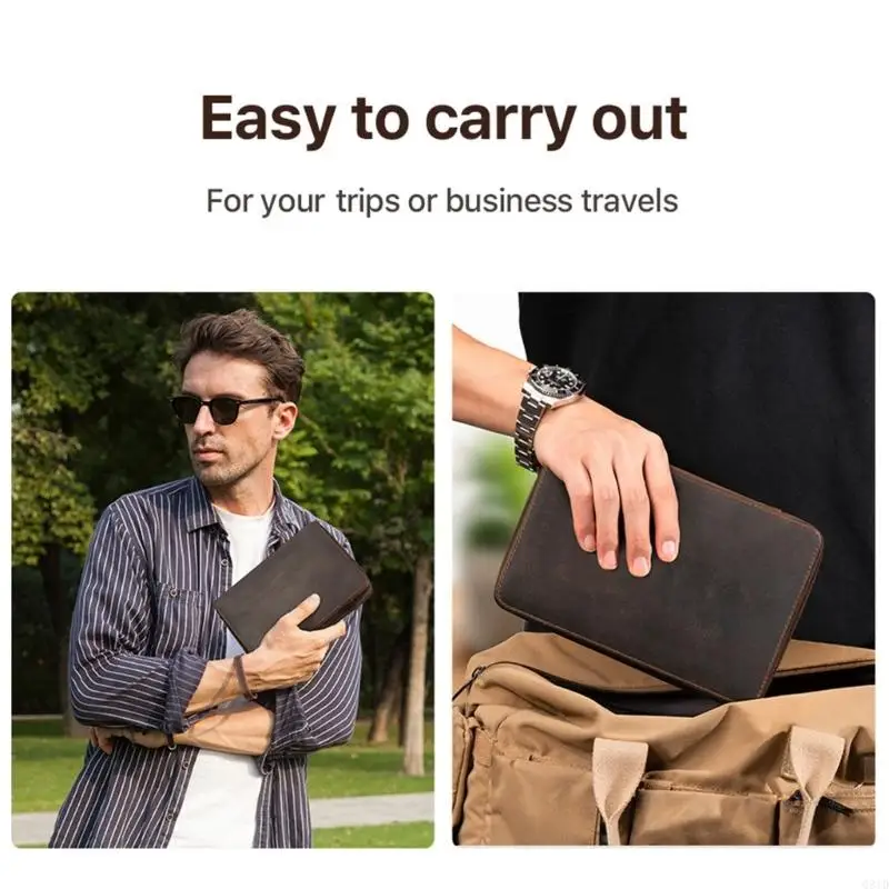 Stylish Watch Band Organizers Holds 12 Straps PU Leather Construction Travel