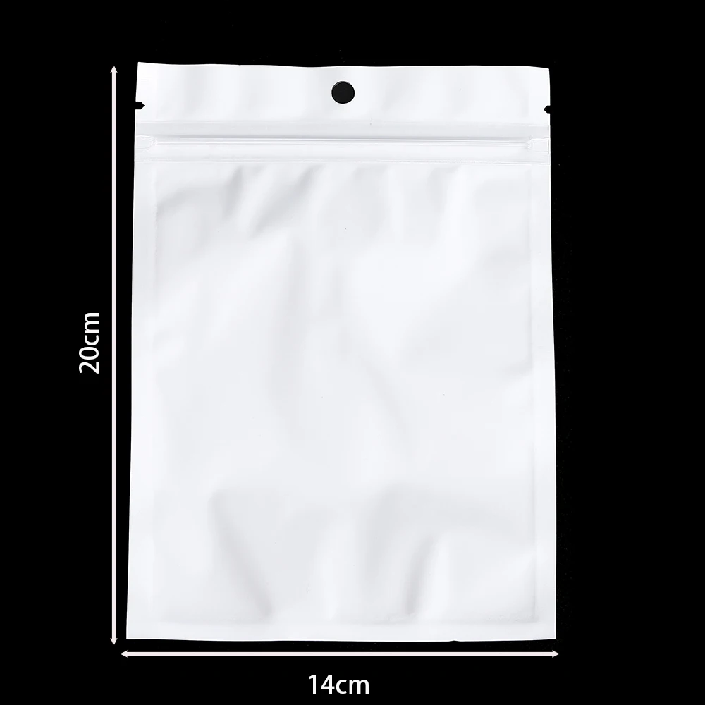 30-100pcs White Plastic Jewelry Bags Self Seal Zipper Retail Packaging Pack Bag for Earring Jewelry Display Storage Supplies