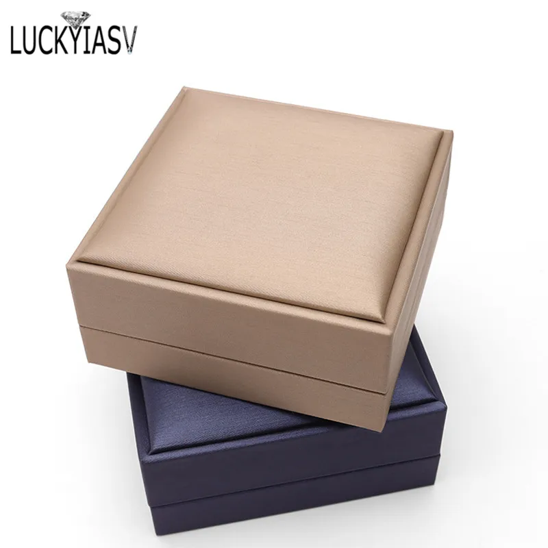 High Quality Leather Jewelry Ring Box Jewelry Gift Box Pair Ring Earrings Necklace Bracelet Box Jewlery Organizer Container 2023