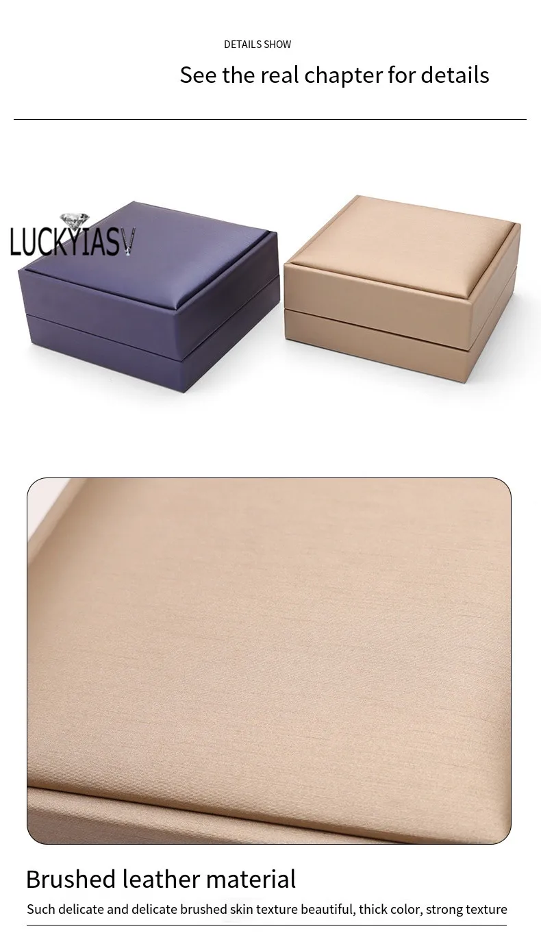 High Quality Leather Jewelry Ring Box Jewelry Gift Box Pair Ring Earrings Necklace Bracelet Box Jewlery Organizer Container 2023