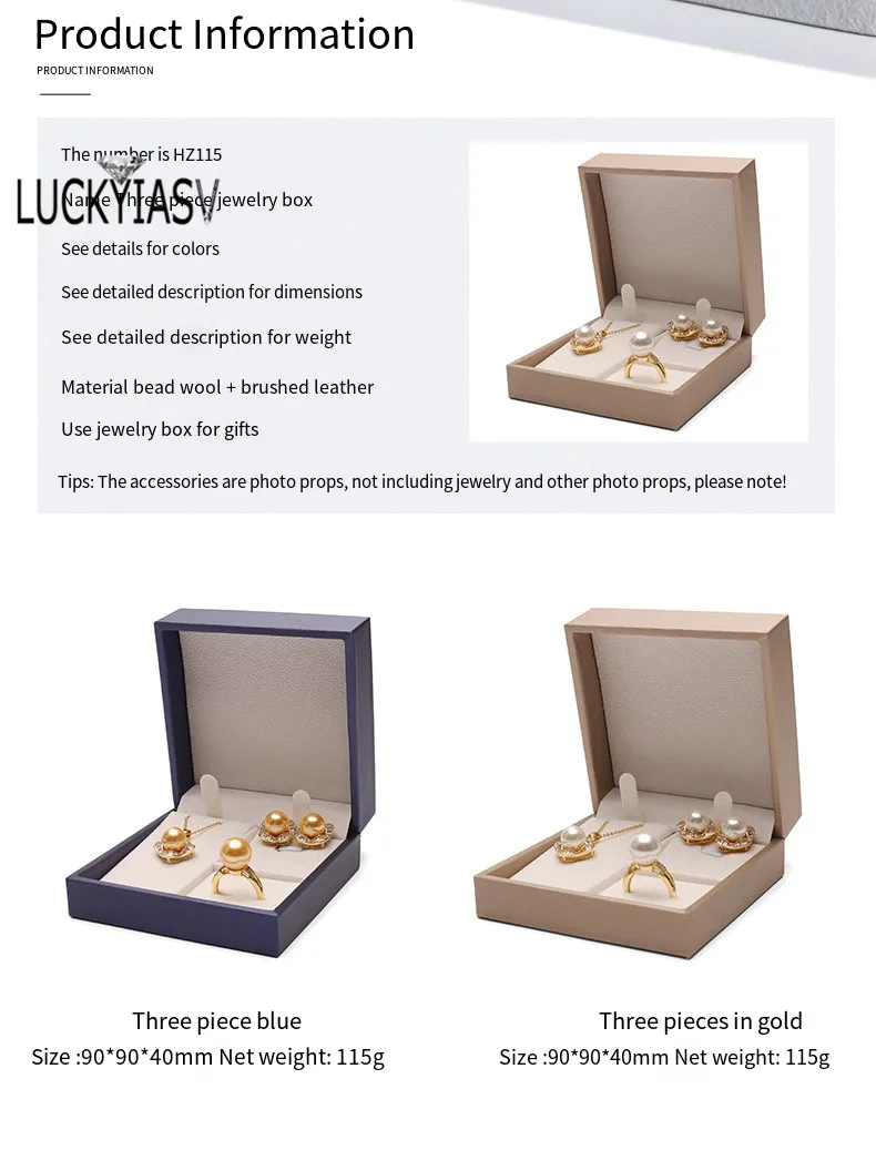 High Quality Leather Jewelry Ring Box Jewelry Gift Box Pair Ring Earrings Necklace Bracelet Box Jewlery Organizer Container 2023