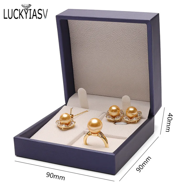 High Quality Leather Jewelry Ring Box Jewelry Gift Box Pair Ring Earrings Necklace Bracelet Box Jewlery Organizer Container 2023