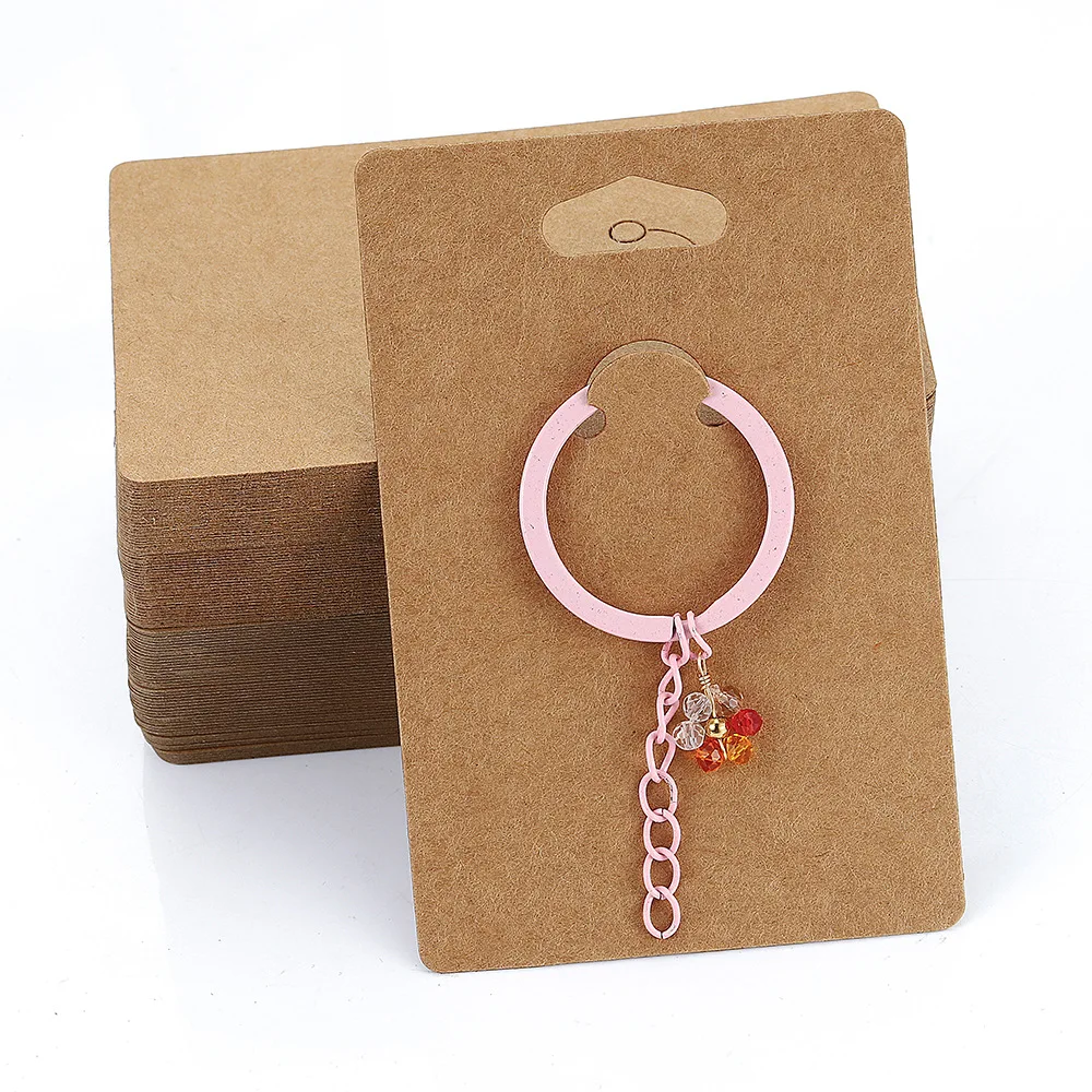 50pcs 6x9cm Keychain Earrings Display Cards Keychain Card Hold Cardboard for DIY Keyring Jewelry Display Packaging Wholesale