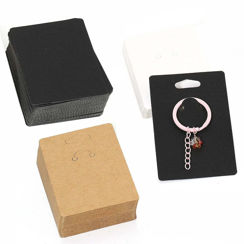 50pcs 6x9cm Keychain Earrings Display Cards Keychain Card Hold Cardboard for DIY Keyring Jewelry Display Packaging Wholesale