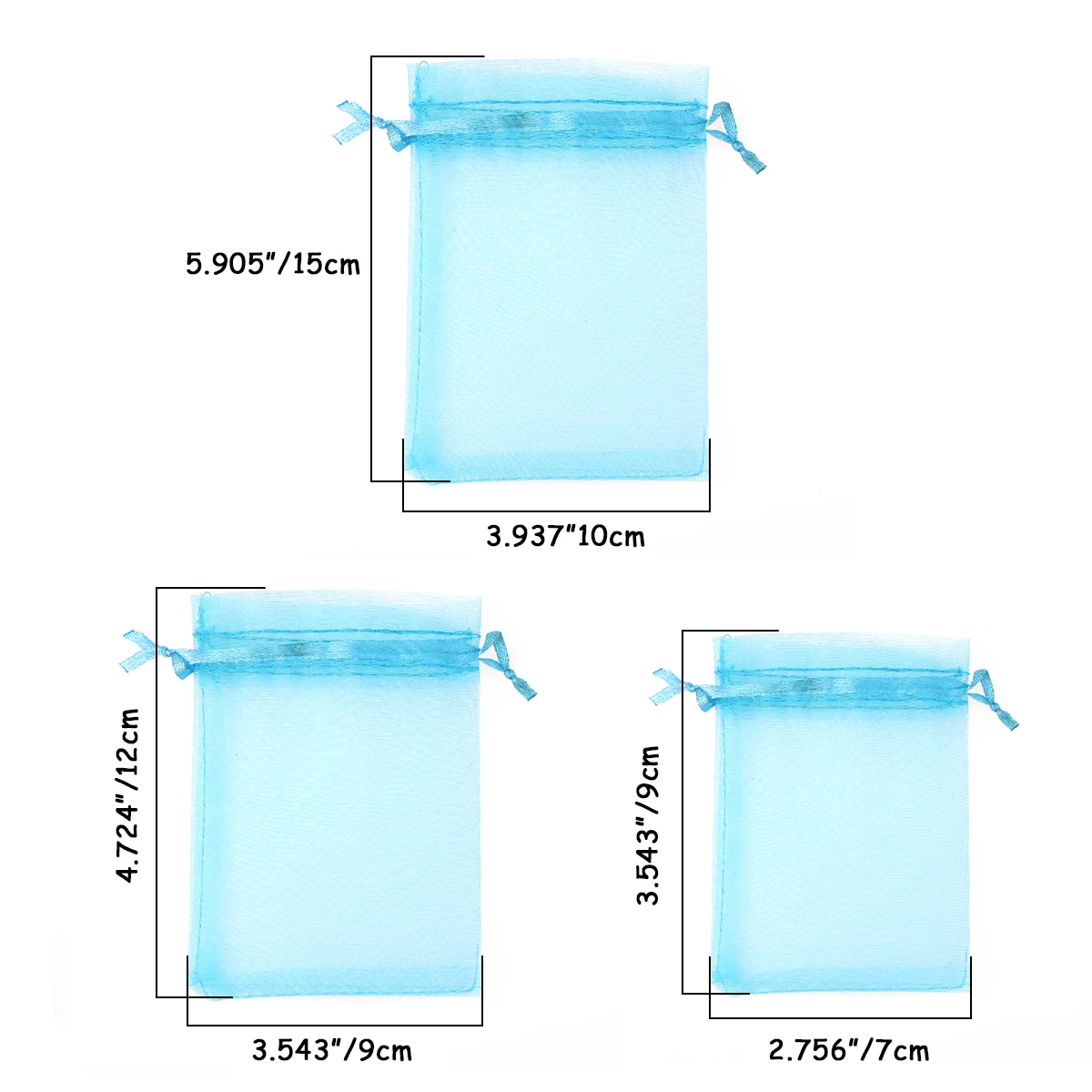 50pcs 7x9 9x12 10x15 13x18cm Gift Organza Bags Drawable Wedding Party Decoration Gift Bags Display Packaging Jewelry Pouches