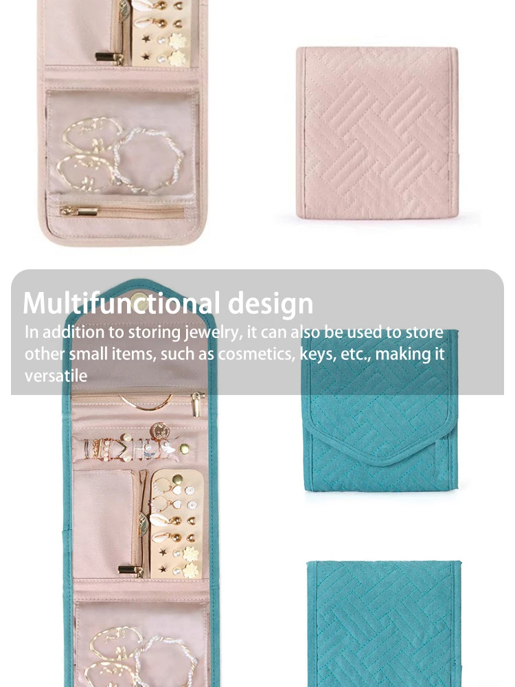 Foldable Jewellery Roll Convenient Jewellery Organiser Jewellery Bag Cosmetic Bag Jewellery Display Travel Home Folding Bag