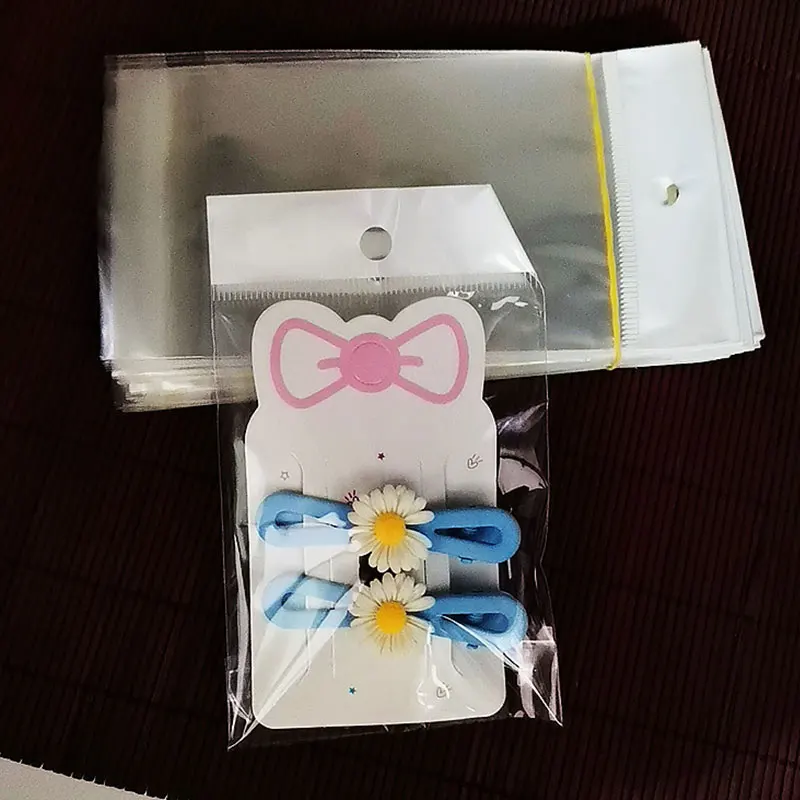 50pcs 6x10cm Pink Hair Clip Bow Display Cards for DIY Hair Jewelry Barrette Hairpin Packaging Cardboard Retail Display Holder