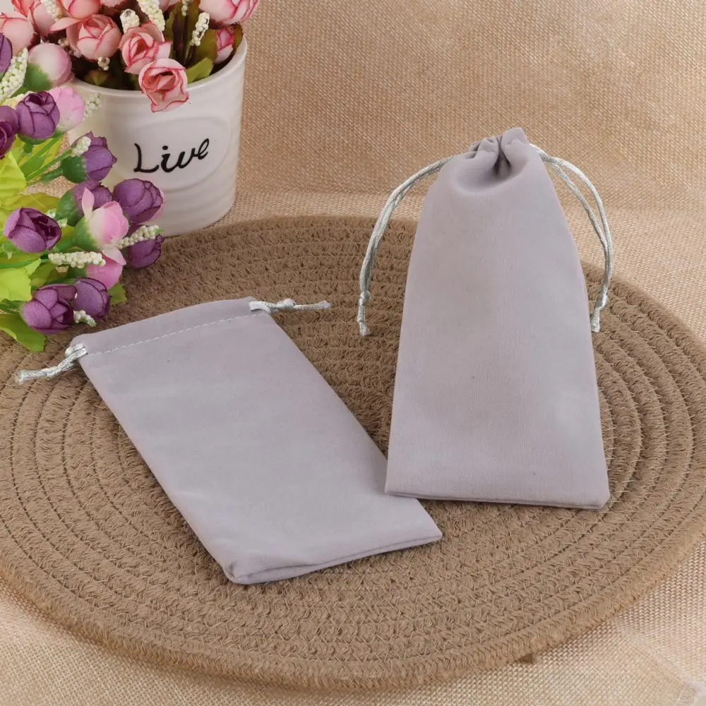 5/10pcs 8x17cm 8x22cm Velvet Jewelry Bags Perfume bottle Necklace Packaging Drawstring Pouches Christmas Mini Small Gift Bags