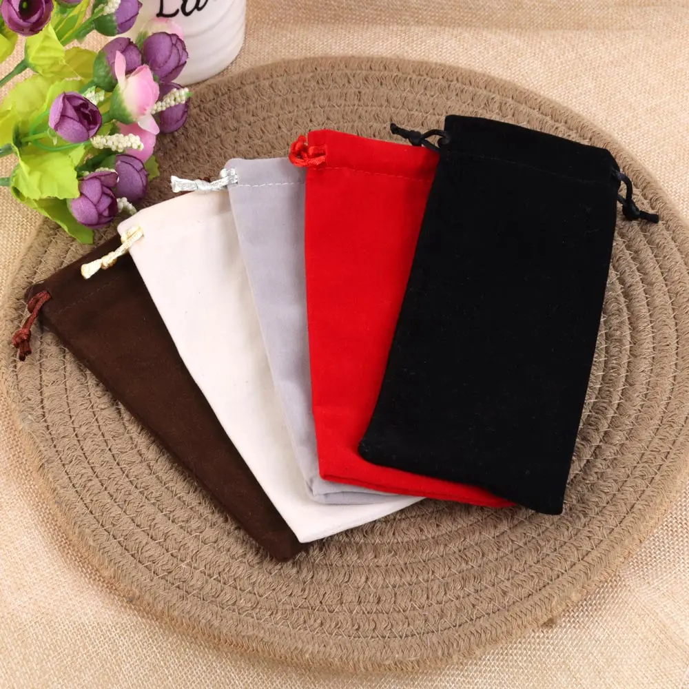 5/10pcs 8x17cm 8x22cm Velvet Jewelry Bags Perfume bottle Necklace Packaging Drawstring Pouches Christmas Mini Small Gift Bags