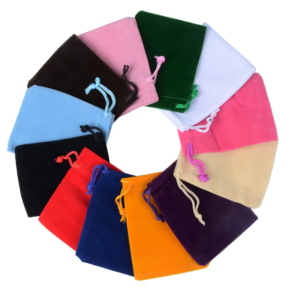 25pcs/Lot Jewelry Packing Velvet Bags Gift Display Packing Storage Wedding Candy Drawstring Pouches Wholesales