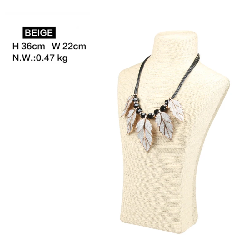 Design Necklace Hanger Top Sell Jewellery Display Bust Model Rack Hemp Rope Necklace Display Stand Holder Nice New High Quality