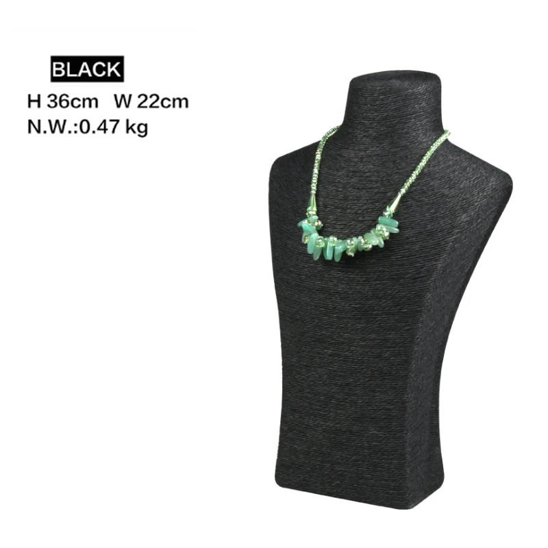 Design Necklace Hanger Top Sell Jewellery Display Bust Model Rack Hemp Rope Necklace Display Stand Holder Nice New High Quality