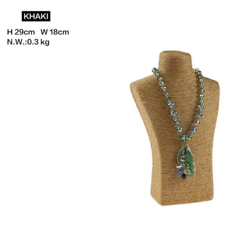 Design Necklace Hanger Top Sell Jewellery Display Bust Model Rack Hemp Rope Necklace Display Stand Holder Nice New High Quality