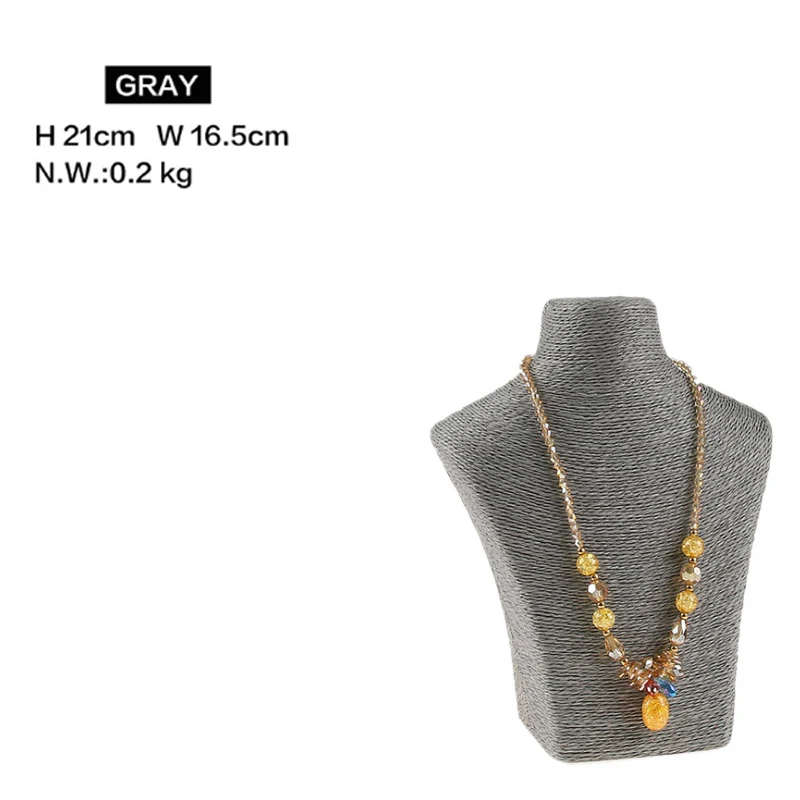 Design Necklace Hanger Top Sell Jewellery Display Bust Model Rack Hemp Rope Necklace Display Stand Holder Nice New High Quality