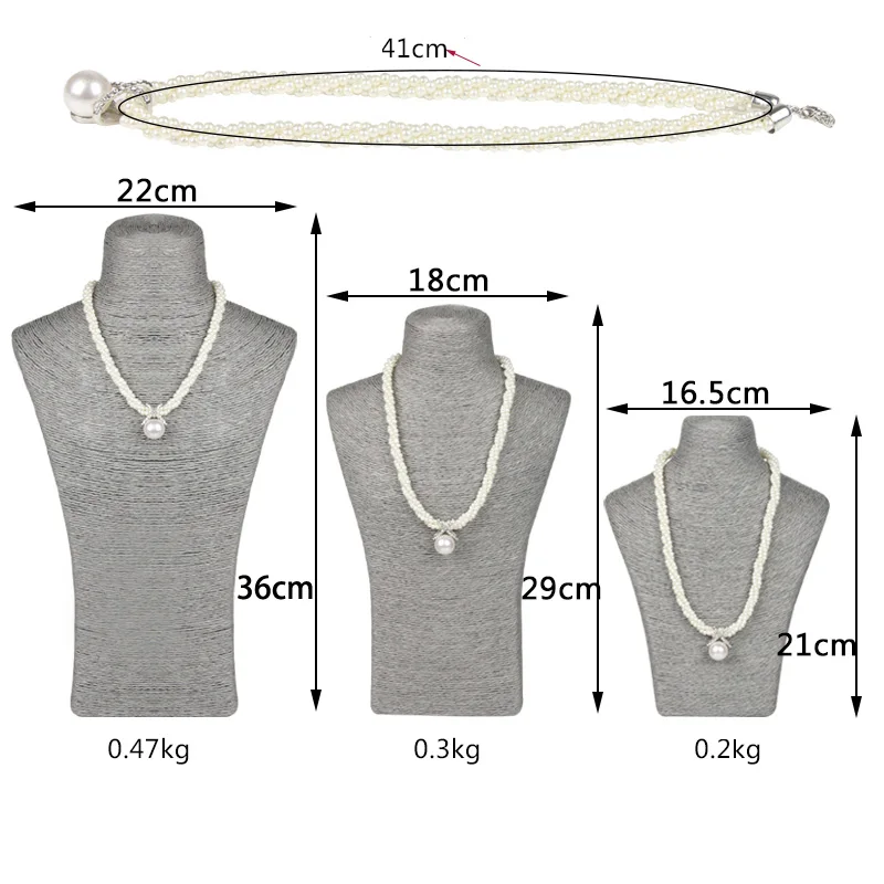 Design Necklace Hanger Top Sell Jewellery Display Bust Model Rack Hemp Rope Necklace Display Stand Holder Nice New High Quality
