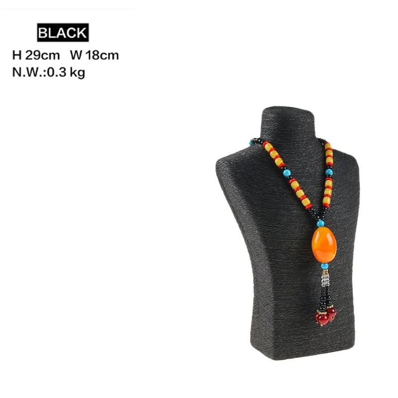 Design Necklace Hanger Top Sell Jewellery Display Bust Model Rack Hemp Rope Necklace Display Stand Holder Nice New High Quality