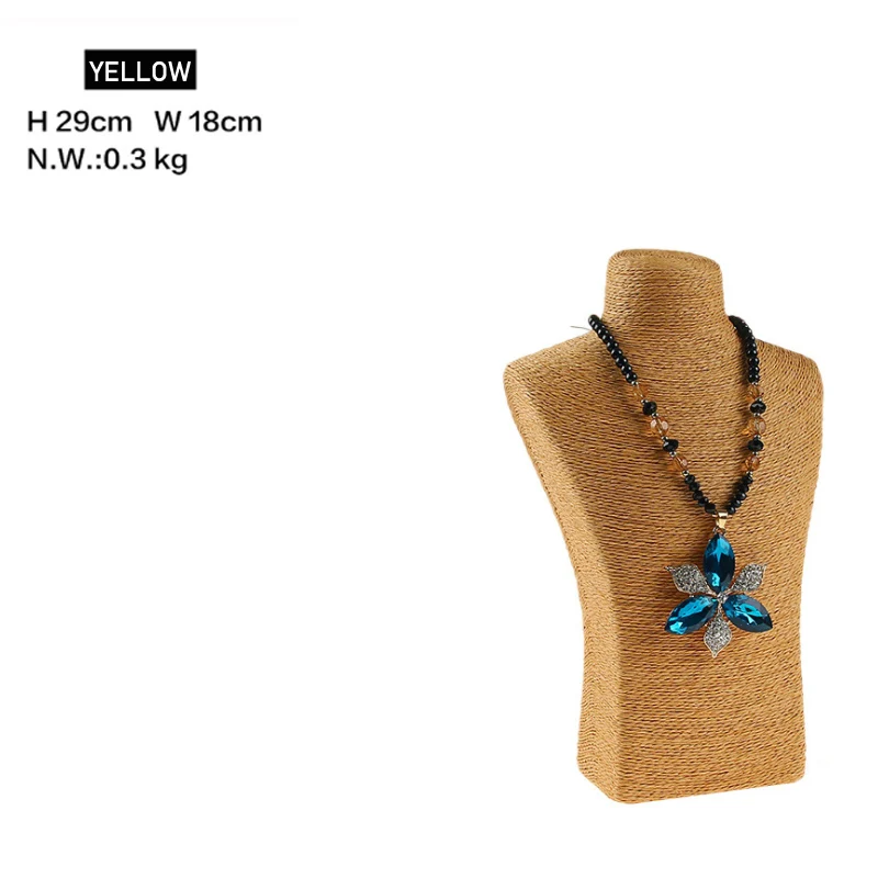 Design Necklace Hanger Top Sell Jewellery Display Bust Model Rack Hemp Rope Necklace Display Stand Holder Nice New High Quality