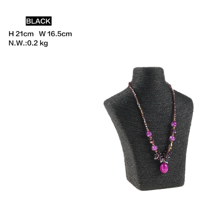 Design Necklace Hanger Top Sell Jewellery Display Bust Model Rack Hemp Rope Necklace Display Stand Holder Nice New High Quality